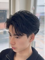 バース 梅田中崎町店(BIRTH)&nbsp;韓国へアカルマパーマワックスなしセンターパート黒髪ウルフ