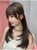 顔周りカット/前髪カット/ブラウンベージュ/レイヤーカット/渋谷
