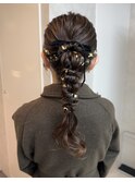 ローポニーアレンジ/玉ねぎアレンジ/銀座/銀座ヘアセット