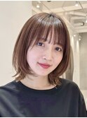 表参道酸性ストレートパーマ艶髪ミディアムレイヤーアッシュ30代