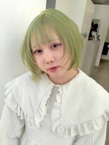 ジーナ オモテサンドウ(XENA)&nbsp;ミントカラー×くすみカラー×ケアブリーチ×レイヤーボブ