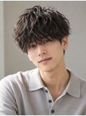 ナチュラルパーマ×メンズショート