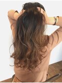 ハイライトグラデーションカラー×フレンチセピアアッシュ