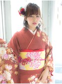 成人式ボブアレンジスタイル♪　鶴川　美容室　卒業式ヘア