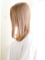 ヘアメイク ナル(hair make nalu)&nbsp;かきあげバングのハイトーンストレート