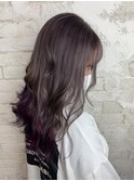 裾カラー、ラベンダーアッシュ、ニュアンス、愛されモテ髪