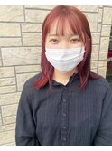 ブリーチなし ダブルカラー ベリーピンク