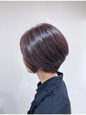 大人　前下がりショートボブ　ショコラブラウン