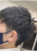 束感ショートヘアスーツ黒髪ツーブロック
