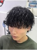 波巻きパーマメンズツイストスパイラルパーマツーブロック