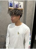 ハイライト 刈り上げ束感マッシュ/アッシュブラック
