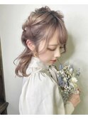 pink beige × hair arrange