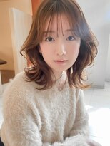 クラン 横浜(Clanc)&nbsp;くびれヘア ハイライトカラー アプリコットオレンジ 夏