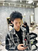 カルマパーマ/ベリーショート/ダークアッシュ/ニュアンスパーマ