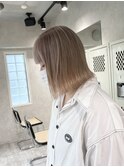 【藤沢】ホワイトブロンドボブ/ホワイトベージュカラー/ブリーチ
