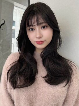 ソヨン 金山店(SOYON) 韓国風/小顔/レイヤーカット/シースルーバング/黒髪/ネビージュ