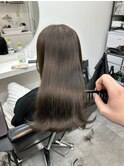 縮毛矯正×赤みがないオリーブカラー