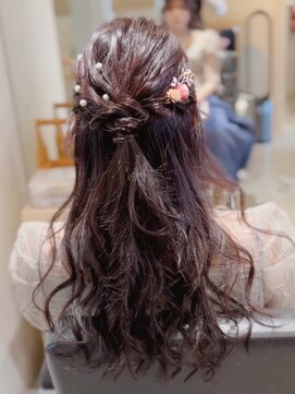フォーエス(4S) ハーフアップ　～結婚式お呼ばれヘアアレンジ～