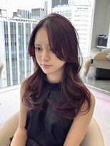 ルージュシー 堀江(RU10C) Rie/ブリーチなしダブルカラー/ボルドー/レイヤーカット