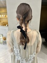 ヘアー アイス ルーチェ(HAIR ICI LUCE)&nbsp;結婚式参列ヘアセット！網下ろしヘアツインヘアアレンジ/中西