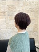 マッシュショート × ピンクブラウン」