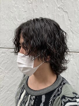 ワンズ リー 下北沢店(ONE's ly) センターパート波巻きパーマニュアンスパーマ
