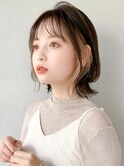 イメチェンピンクベージュアンブレラカラー前髪クールショート