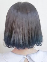 ブロック ジャポン(bloc japon)&nbsp;くすみブルーエンドカラー裾カラーアッシュグレーモード