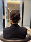 韓国カチモリヘアタイトシニヨンお団子ヘア結婚式ヘアアレンジ
