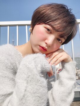エル(elle) 小顔ミニボブ×黒髪ショート×毛先パーマ×ことりベージュ錦糸町