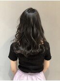 黒髪 艶感セミロング