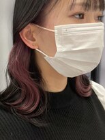 ツキ 横浜店(tuki)&nbsp;イヤリングカラーインナーカラーハイライトフェイスフレーミング