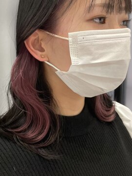 ツキ 横浜店(tuki) イヤリングカラーインナーカラーハイライトフェイスフレーミング