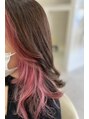 シャルムヘアー(charme hair)&nbsp;サーモンピンクのフェイスカラー☆