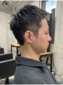 アップバング/メンズツーブロックマッシュ/束感ショート波巻き