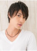 重めの斜めバングの目力ＵＰ！ウルフこなれヘアi仙台