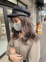 エトラ 渋谷店(etora)&nbsp;小顔 ネビージュ　グレージュハイライトカラー◎
