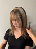 ローライトカラーデザインカラー顔まわりカットブロックカラー