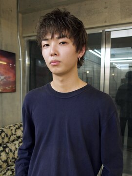 イェン(Yen.) チャコールグレー　マレットヘア　フェザーパーマ