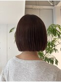 ミニボブ×オレンジベージュカラーでお洒落に♪