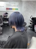 ハイライト/マッシュパーマ/ウルフ/アッシュブラック/渋谷駅
