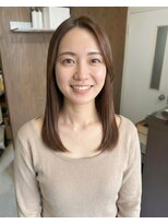 零秒女髪 千里丘店 髪質改善で叶える上品まとまりセミロング艶髪美髪髪質改善カラー