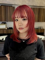 フェイス 石川町 (FACE)&nbsp;圧倒的存在感◎ブリーチベースのチェリーレッドカラー♪