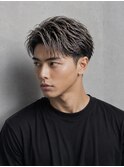 アップバングショートセンターパートツーブロックハイライト30代