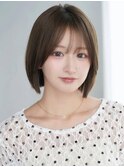《Agu hair》ミニボブ×シースルーバング×ブラウン