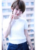 大人かわいい斜めバングひし形耳かけショート【Cloud zero】