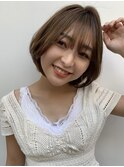 【佐藤健太郎】大人かわいいグレージュひし形シースルーボブ