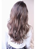 バレイヤージュハイライトアッシュピンク