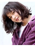 大人可愛い20代30代40代小顔ワンサイドショートボブ丸み前下がり