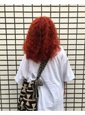オレンジ×スパイラル　カーリーヘア